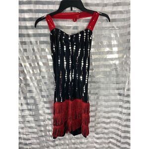 Designs for Dance Halter Sequin/Fringe Bodysuit Dancewear